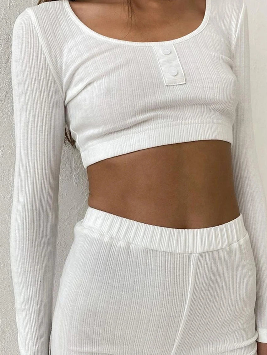 Chic White Sleepwear Ensemble